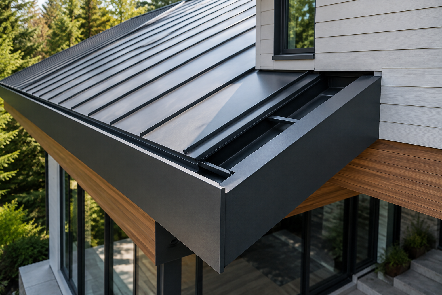 Hidden and Built-In Gutters Installation